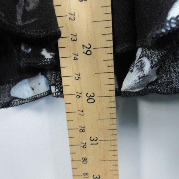 Free People Clover Field Ruffle Long Sleeve Mini Dress S Black Floral Boho 432 - Picture 7 of 8